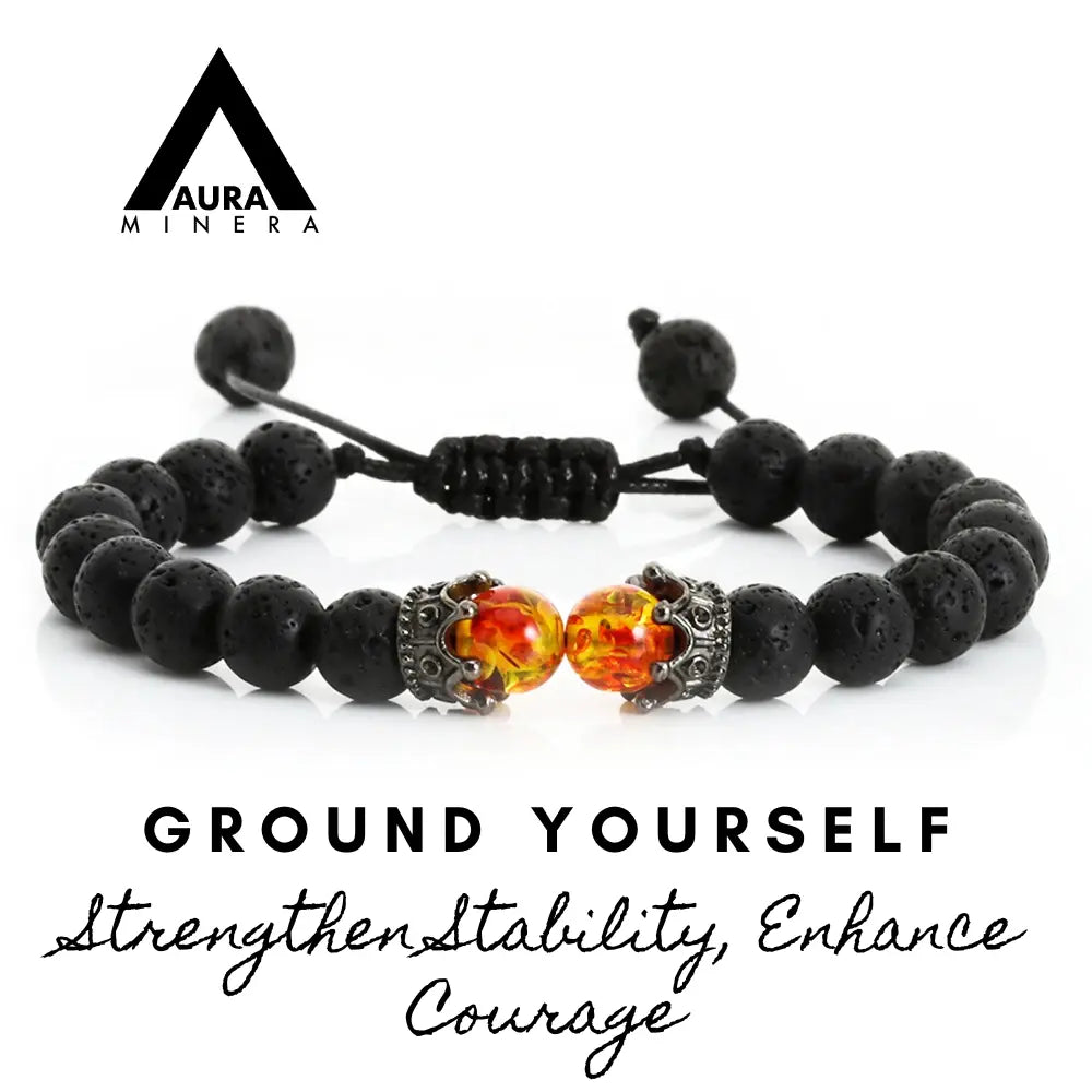 Lava rock stone bracelet