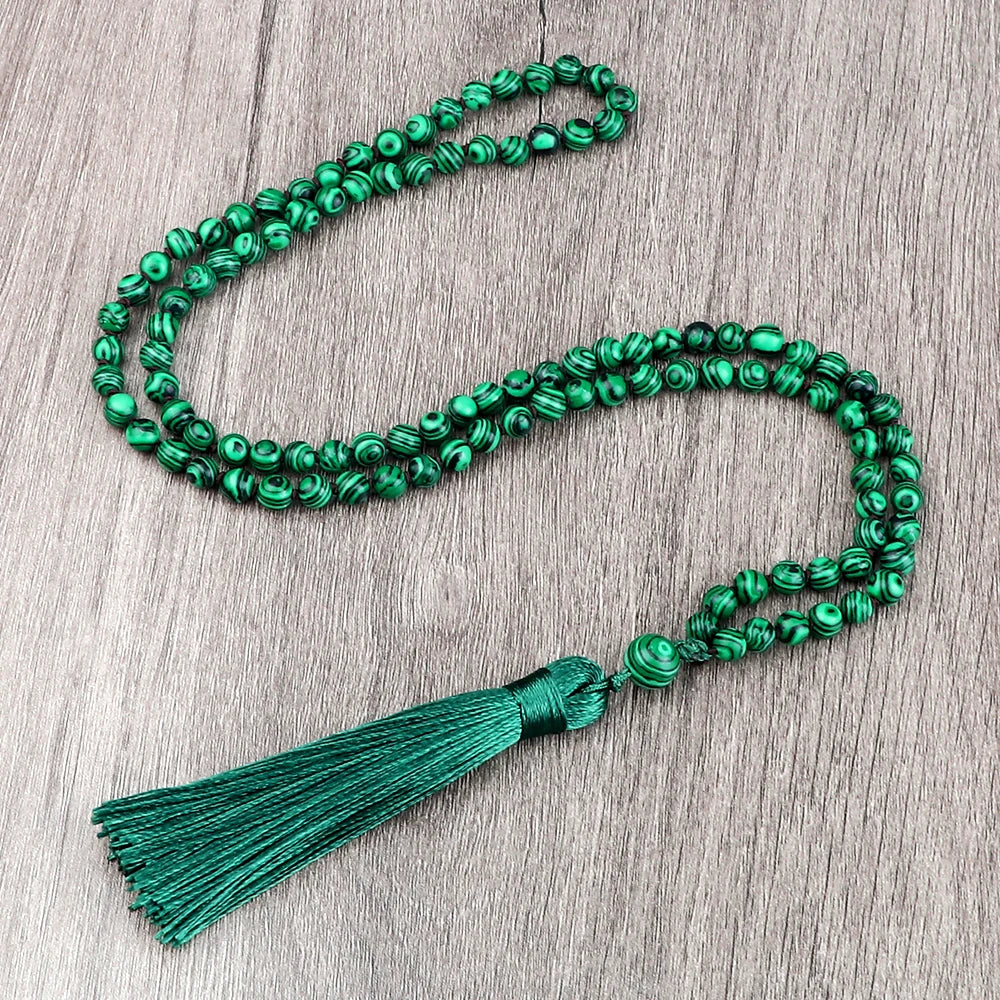 malachite bead necklace