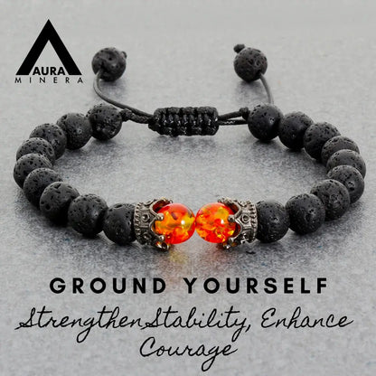 Lava rock stone bracelet 