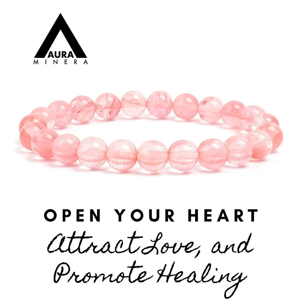 Rose clear quartz bracelet