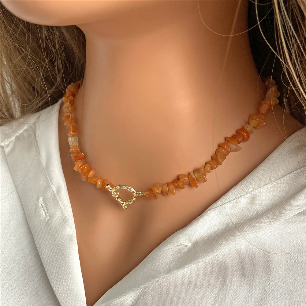 sunstone crystal necklace